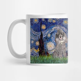 Silver Toy Poodle in Adapted Starry Night by Van Gogh Mug